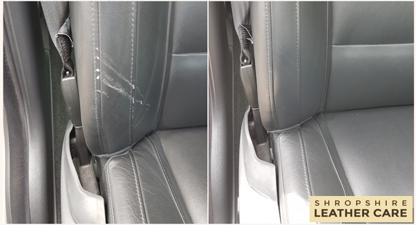 damaged car seat before and after