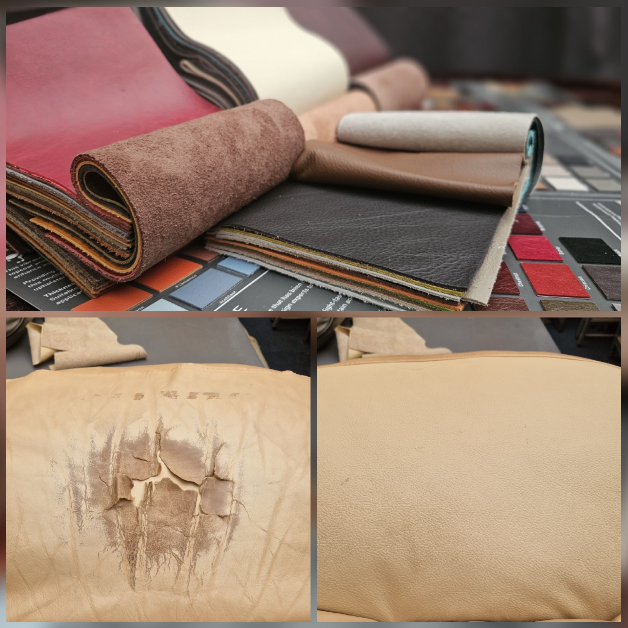20260326_195018 Leather colour matching samples and panel replacement before and after